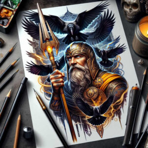 poetry-god-tattoo-distorted-realism-optical-depth – tattoo design ideas free ai generated – Gallery: odin-inkby-ai