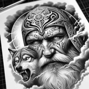 mystical-odin-tattoo-deformed-neotraditional-layered-inks – tattoo design ideas free ai generated – Gallery: odin-inkby-ai