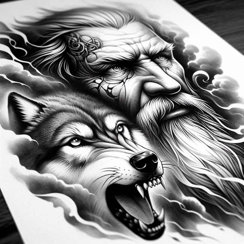 strength-god-tattoo-eerie-surrealism-hallucinatory – tattoo design ideas free ai generated – Gallery: odin-inkby-ai