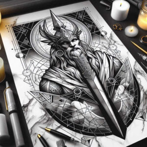 light-and-dark-god-tattoo-distorted-neotraditional-dynamic-color – tattoo design ideas free ai generated – Gallery: odin-inkby-ai