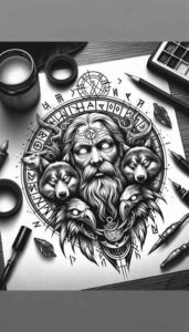 norse-god-odin-eerie-surrealism-blurred-edges – tattoo design ideas free ai generated – Gallery: odin-inkby-ai