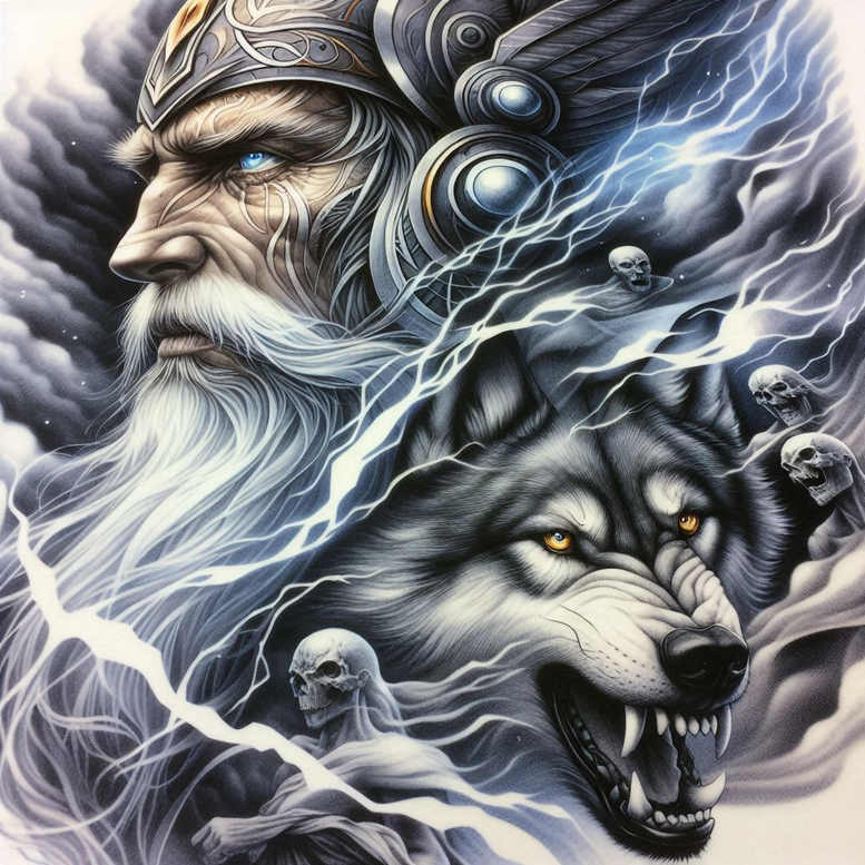 odin tattoo design ideas Surrealism whimsical ancient shows determination