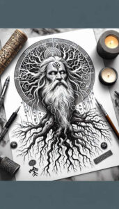 odin tattoo design ideas drawing celestial symbolising endurance