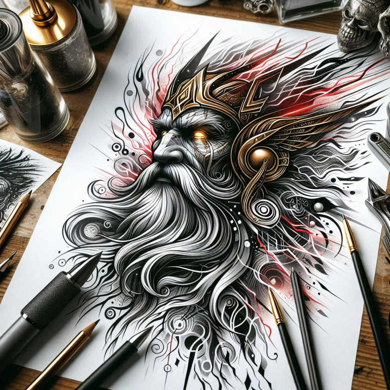odin tattoo design ideas Realism skin realism dark for biceps