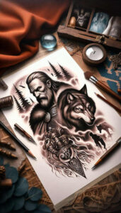 odin tattoo design ideas bold color dark for foot