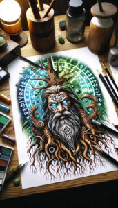 odin tattoo design ideas Realism detailed rendering dark for inner arm