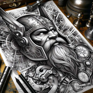 odin tattoo design ideas Realism studio quality legendary warrior shows endurance