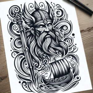 odin tattoo design ideas black-and-white mystical courage and power