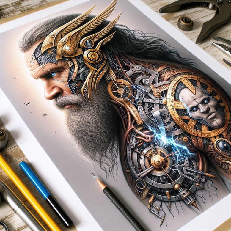 odin tattoo design ideas fluid motion mythic symbol of resilience