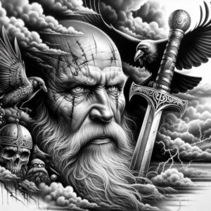 odin tattoo design ideas Realism lifelike eyes sacrifice for sternum