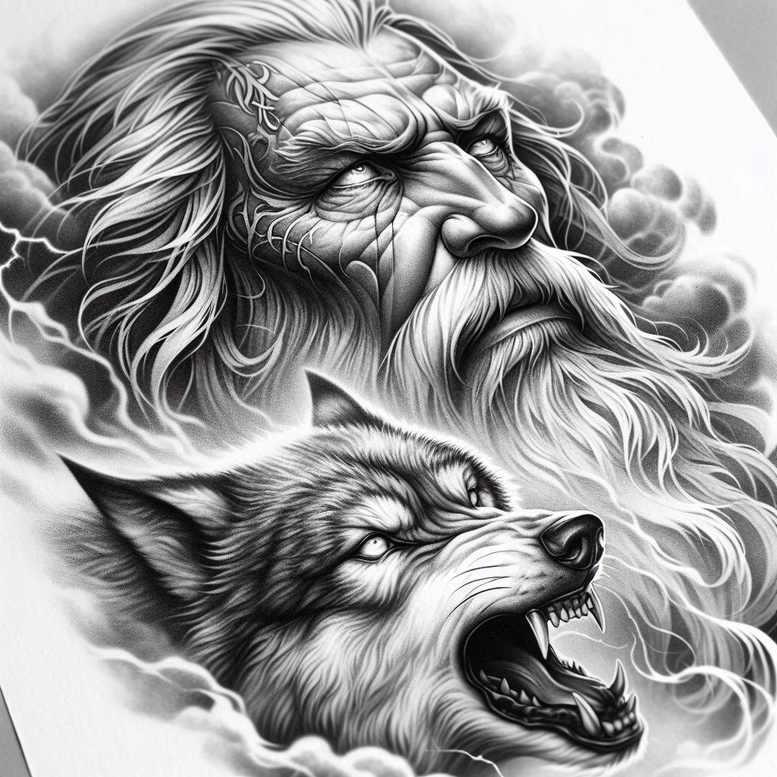 odin tattoo design ideas moody shamanic for lower back