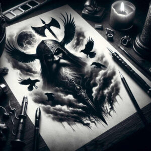 odin tattoo design ideas Surrealism impossible forms strong symbolising endurance