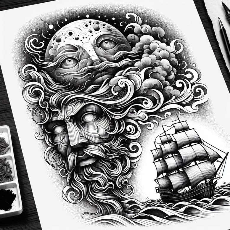 odin tattoo design ideas realistic contrast tribal motifs for foot