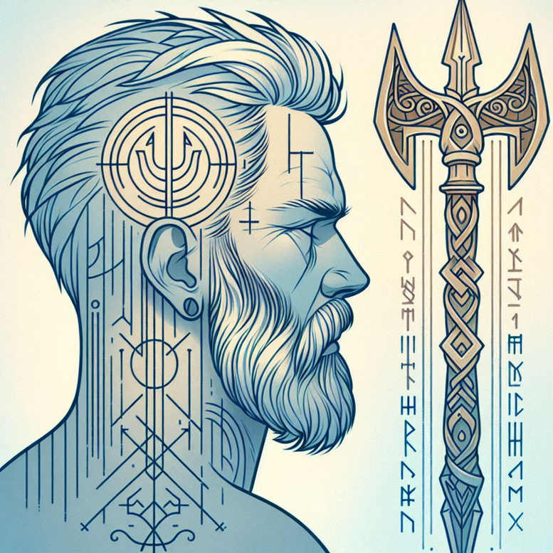 odin tattoo design ideas Surrealism translucent layers wise for lower back