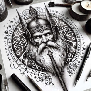 odin-shield-tattoo-macabre-realism-sharp-focus – tattoo design ideas free ai generated – Gallery: odin-inkby-ai