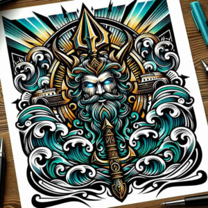 classic-symbols – tattoo design ideas free ai generated – crisp-outline – for-outer-arm – Gallery: old-school-neo-traditional-inkby-ai