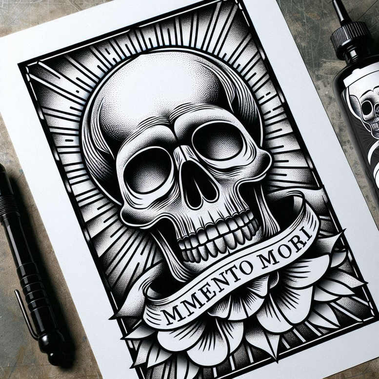 classic-symbols – tattoo design ideas free ai generated – monochrome – for-shoulder-blade – Gallery: old-school-neo-traditional-inkby-ai