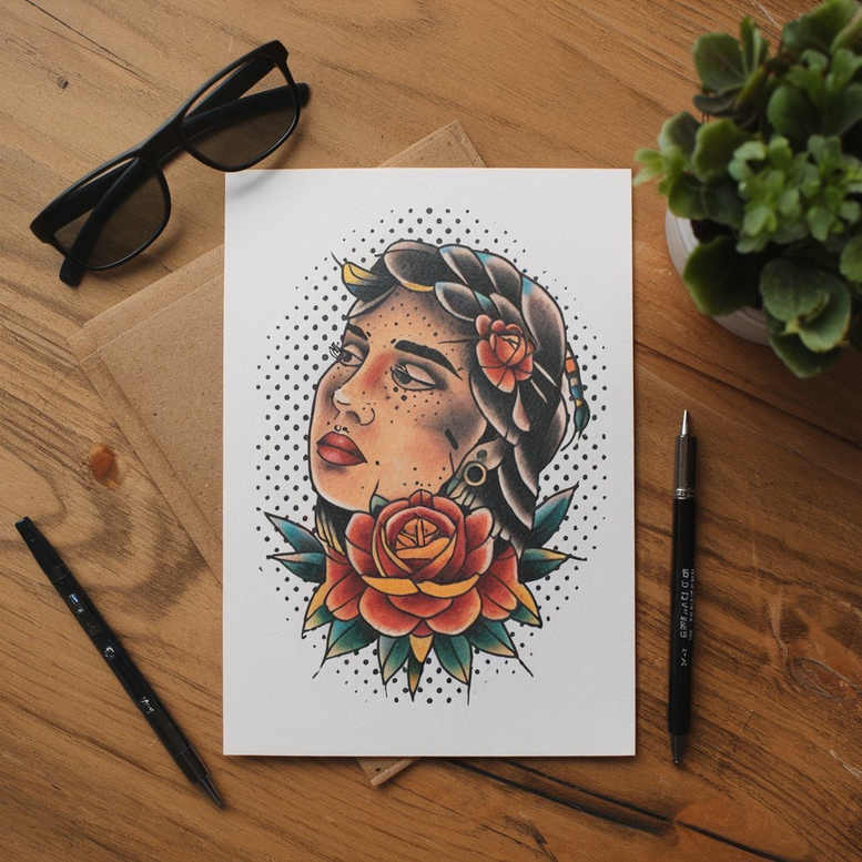 classic-tattoo – tattoo design ideas free ai generated – silent – for-ribs – Gallery: old-school-neo-traditional-inkby-ai