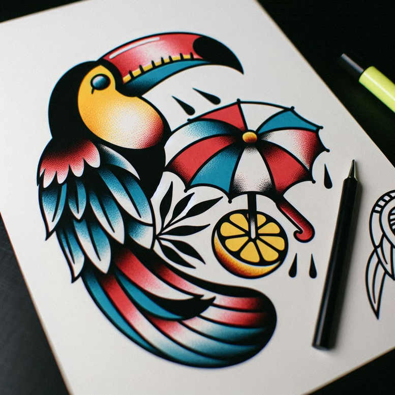 neotraditional-animals – tattoo design ideas free ai generated – refined – for-thigh – Gallery: old-school-neo-traditional-inkby-ai