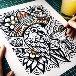 neotraditional-animals – tattoo design ideas free ai generated – slender – for-collarbone – Gallery: old-school-neo-traditional-inkby-ai