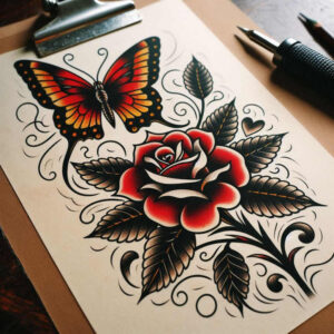 neotraditional-arm-tattoo – tattoo design ideas free ai generated – clear-edge – for-triceps – Gallery: old-school-neo-traditional-inkby-ai