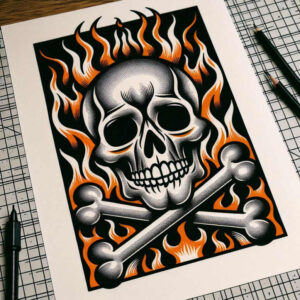 neotraditional-arm-tattoo – tattoo design ideas free ai generated – symbol-mark – for-upper-chest – Gallery: old-school-neo-traditional-inkby-ai