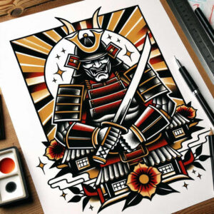 neotraditional-artistic – tattoo design ideas free ai generated – clear-edge – for-nape – Gallery: old-school-neo-traditional-inkby-ai