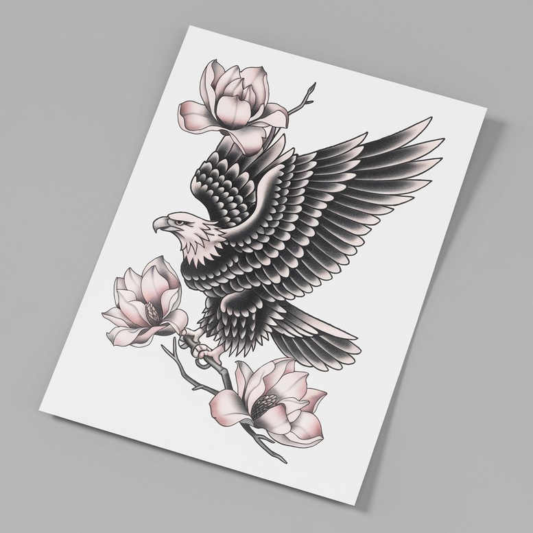 neotraditional-artistic – tattoo design ideas free ai generated – plain – for-upper-thigh – Gallery: old-school-neo-traditional-inkby-ai