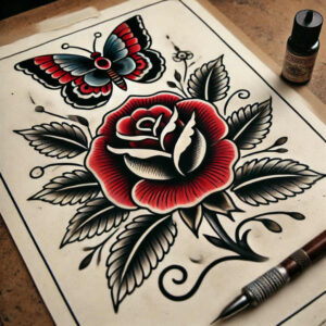 neotraditional-artistic – tattoo design ideas free ai generated – silent – for-collarbone – Gallery: old-school-neo-traditional-inkby-ai