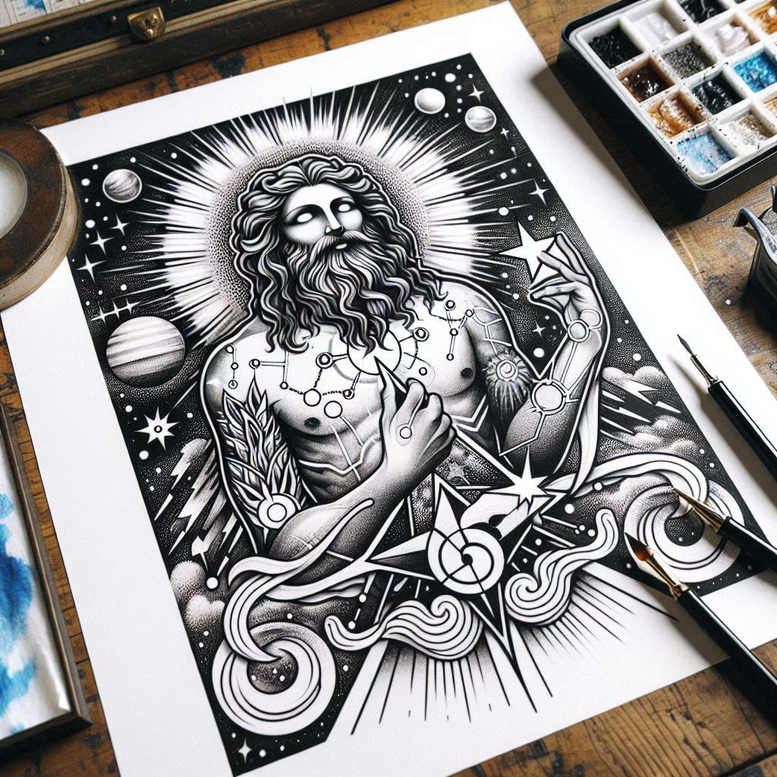 neotraditional-details – tattoo design ideas free ai generated – symbol-mark – for-sternum – Gallery: old-school-neo-traditional-inkby-ai