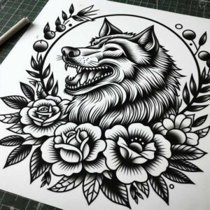 neotraditional-feminine-motifs – tattoo design ideas free ai generated – basic – for-shoulder-blade – Gallery: old-school-neo-traditional-inkby-ai