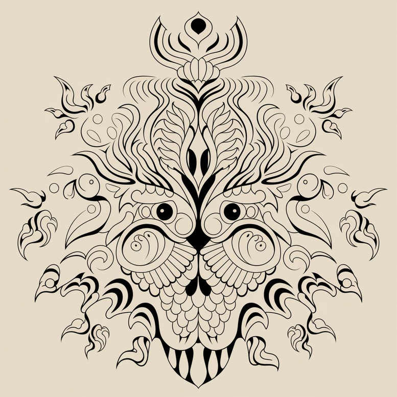 neotraditional-fine-line – tattoo design ideas free ai generated – pure-shape – for-thigh – Gallery: old-school-neo-traditional-inkby-ai