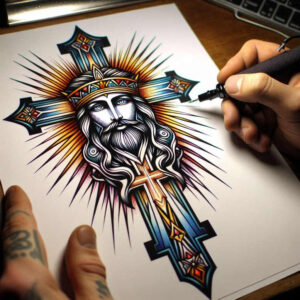 neotraditional-fine-line – tattoo design ideas free ai generated – ultra-thin – for-lower-leg – Gallery: old-school-neo-traditional-inkby-ai