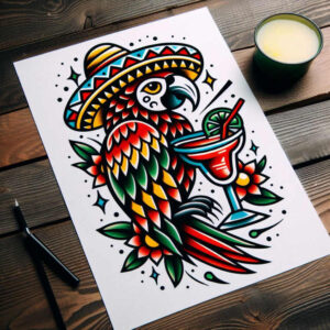 neotraditional-flowers – tattoo design ideas free ai generated – discreet – for-side – Gallery: old-school-neo-traditional-inkby-ai