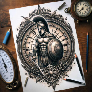 neotraditional-flowers – tattoo design ideas free ai generated – few-strokes – for-upper-thigh – Gallery: old-school-neo-traditional-inkby-ai