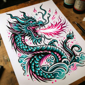 neotraditional-flowers – tattoo design ideas free ai generated – gentle – for-forearm – Gallery: old-school-neo-traditional-inkby-ai