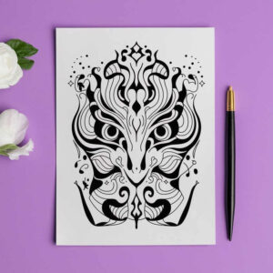 neotraditional-flowers – tattoo design ideas free ai generated – monochrome – for-spine – Gallery: old-school-neo-traditional-inkby-ai