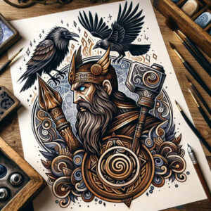 neotraditional-gradient – tattoo design ideas free ai generated – discreet-mark – for-triceps – Gallery: old-school-neo-traditional-inkby-ai