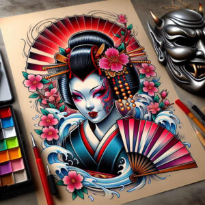 neotraditional-patterns – tattoo design ideas free ai generated – discreet – for-nape – Gallery: old-school-neo-traditional-inkby-ai