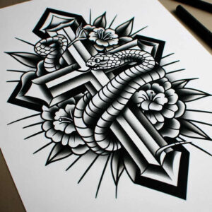 neotraditional-patterns – tattoo design ideas free ai generated – open-space – for-temple – Gallery: old-school-neo-traditional-inkby-ai