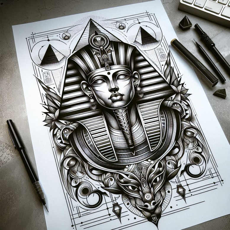 neotraditional-portraits – tattoo design ideas free ai generated – few-strokes – for-upper-thigh – Gallery: old-school-neo-traditional-inkby-ai