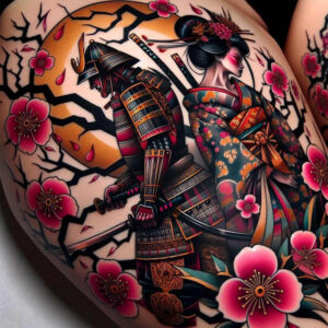 neotraditional-portraits – tattoo design ideas free ai generated – fine-dot – for-side-torso – Gallery: old-school-neo-traditional-inkby-ai