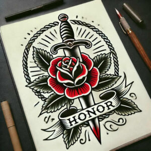 neotraditional-realistic – tattoo design ideas free ai generated – thin-line – for-upper-shoulder – Gallery: old-school-neo-traditional-inkby-ai