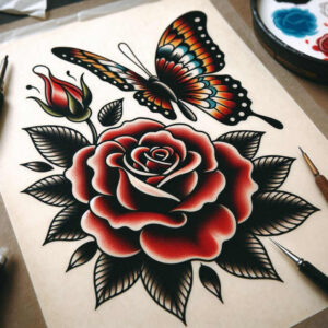neotraditional-realistic – tattoo design ideas free ai generated – ultra-thin – for-toe – Gallery: old-school-neo-traditional-inkby-ai