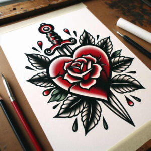 neotraditional-vibes – tattoo design ideas free ai generated – micro-tattoo – for-fingers – Gallery: old-school-neo-traditional-inkby-ai