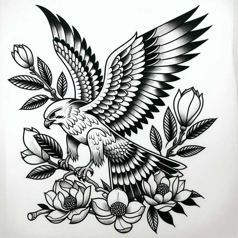 old-school-and-neotraditional-mix – tattoo design ideas free ai generated – essential – for-upper-back – Gallery: old-school-neo-traditional-inkby-ai