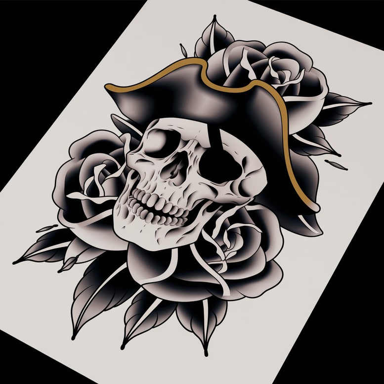 old-school-classic – tattoo design ideas free ai generated – airy-touch – for-hip – Gallery: old-school-neo-traditional-inkby-ai