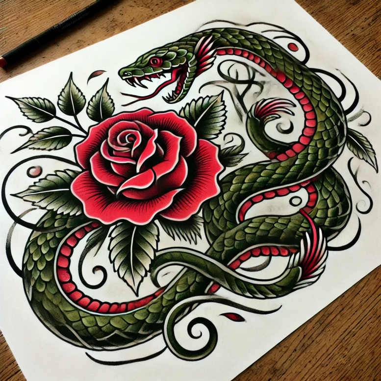 old-school-comic-style – tattoo design ideas free ai generated – clear-cut – for-elbow – Gallery: old-school-neo-traditional-inkby-ai