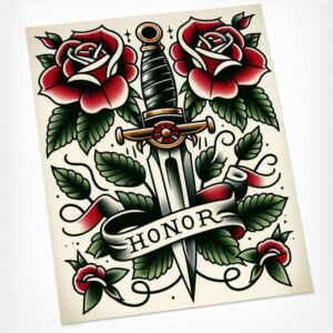 old-school-comic-style – tattoo design ideas free ai generated – ultra-thin – for-calf – Gallery: old-school-neo-traditional-inkby-ai