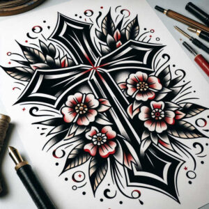 old-school-hand-tattoo – tattoo design ideas free ai generated – point-minimal – for-hip – Gallery: old-school-neo-traditional-inkby-ai